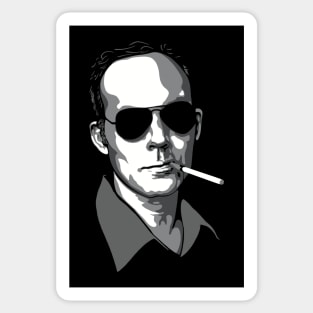 Hunter S Thompson greyscale Sticker